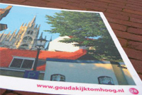 projectfoto's van Gouda kijkt omhoog